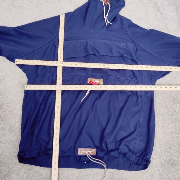 80s Vintage Hiking Jacket Navy Outdooring Coat Canvas Size XL Gorpcore Nautical - Picture 10 of 13